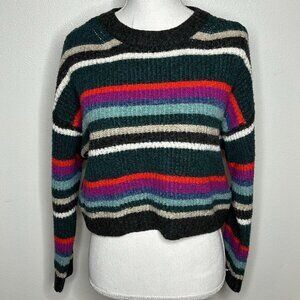 American Eagle Striped Cropped Sweater Preppy Academia